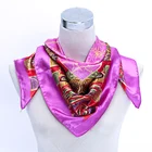 Fashion Pattern Scarf Printed Fashion Flower Pattern Satin Scarf For Hair Square