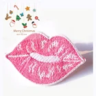 Trend On New Trend Custom Iron On Lips Embroidery Patch Wholesale For Garment Parche Bordado Bordado Epaulette Embrodery Lip Patches