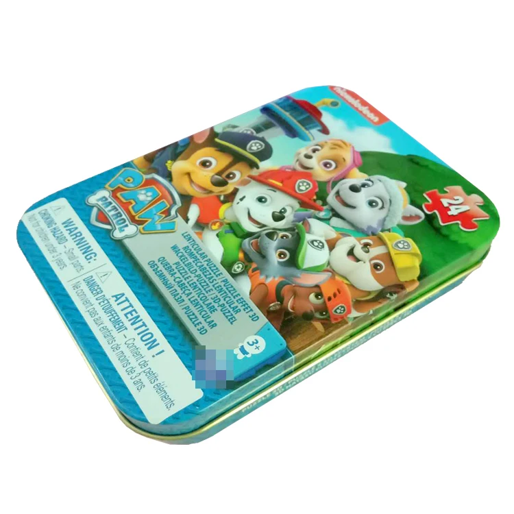 Paw Patrol 24 Piece Lenticular Jigsaw Puzzle In Tin With Handle Kids Xmas Gift 
