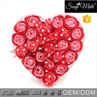 Heart Rose Soap Rose Soap Gift Hot Sale 24 PCS/SET Beautiful Heart Shape Rose Flower Paper Soap In PVC Box For Gift