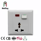 Plug Socket And Switch And Plug White Plastic 3 Pin Plug 1 Gang Electrical Outlet Socket And Single Gang Light Switch