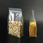 Food Pouch Food Plastic Bag Food Grade Transparent Plastic Square Block Bottom Candy Packaging Pouch With Zipper