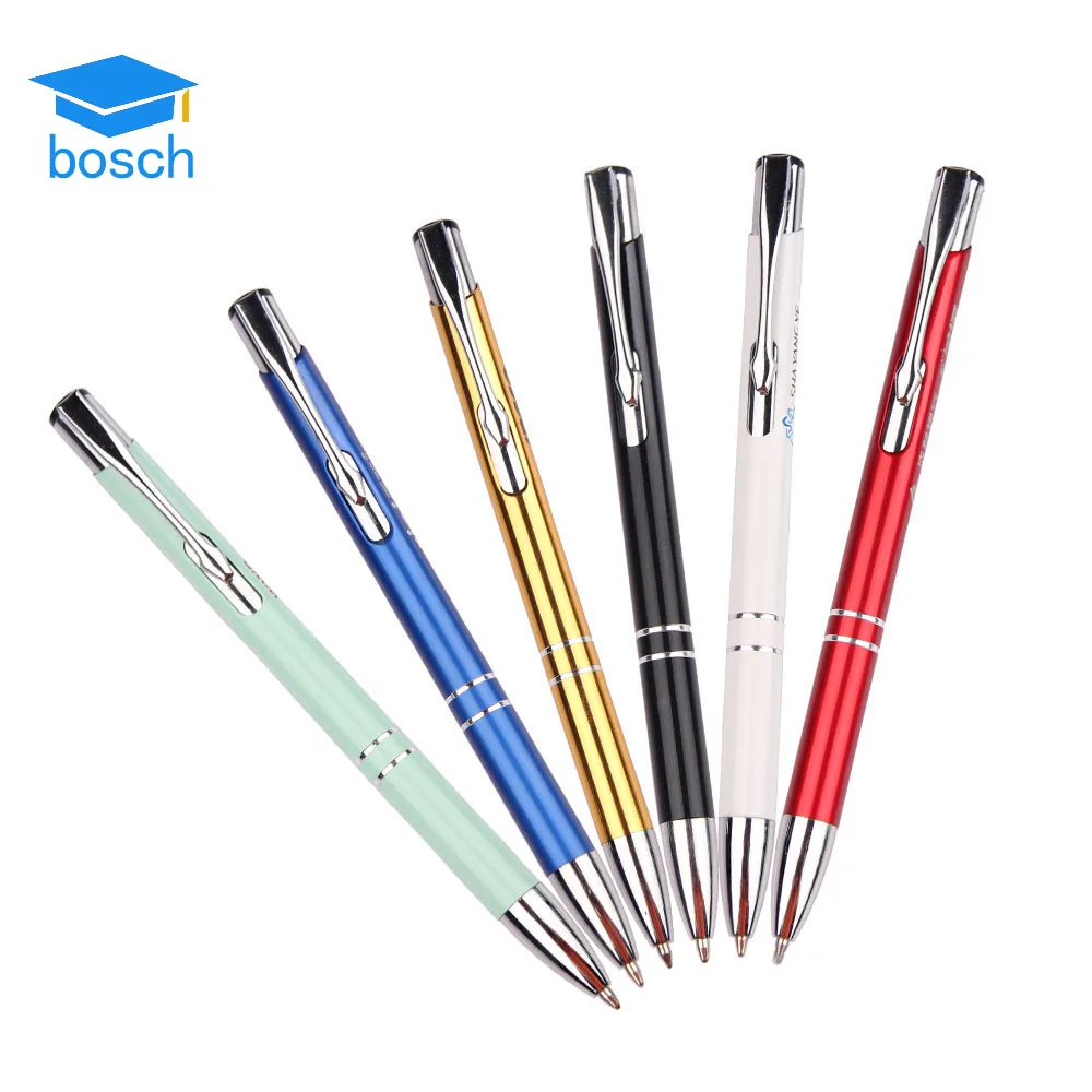 promotional cheap aluminium metal ball pens with custom logo