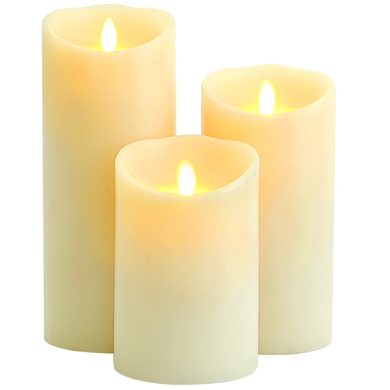 Details about   Flickering Moving Wick Flameless LED Pillar Wedding Party Luxury Candle Lighting 