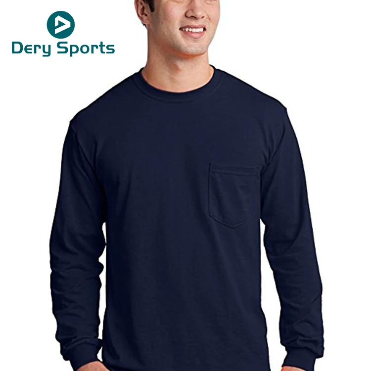 Mens 100% Cotton Long Sleeve T-shirts 