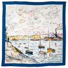 Hand Scarf No MOQ Free Sample Hand Rolled Hem 100 Pure Square Custom Digital Printed Own Design Silk Scarf
