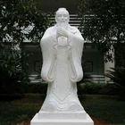 Handcraft Stone Marble Stone Sculpture Ancient Handcraft White Stone Sculpture Marble Confucius Statue