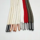 Logo Cord Printing Logo In Tip Cotton Cord Wholesale Custom Logo Tips Braided Drawstring Cotton Cord