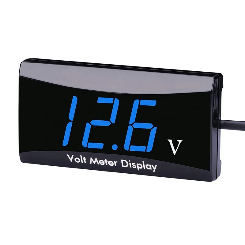 UK`DC 12V LED Digital Display Gauge Panel Meter Voltage Voltmeter Car Motorcycle 