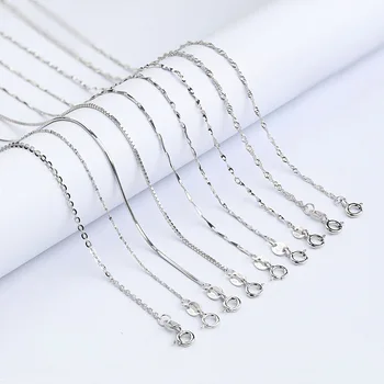 Korea Fashion 925 Sterling Silver Necklace Set 18K Gold Plated Snake Chain Necklace Box Custom Necklace Jewelry for Women