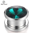Tunnel Plug Wholesale Free Sample 20mm Screw Thread Ear Gauge Zirconia Flesh Tunnel Plug Custom Eyelet Piercing Jewelry