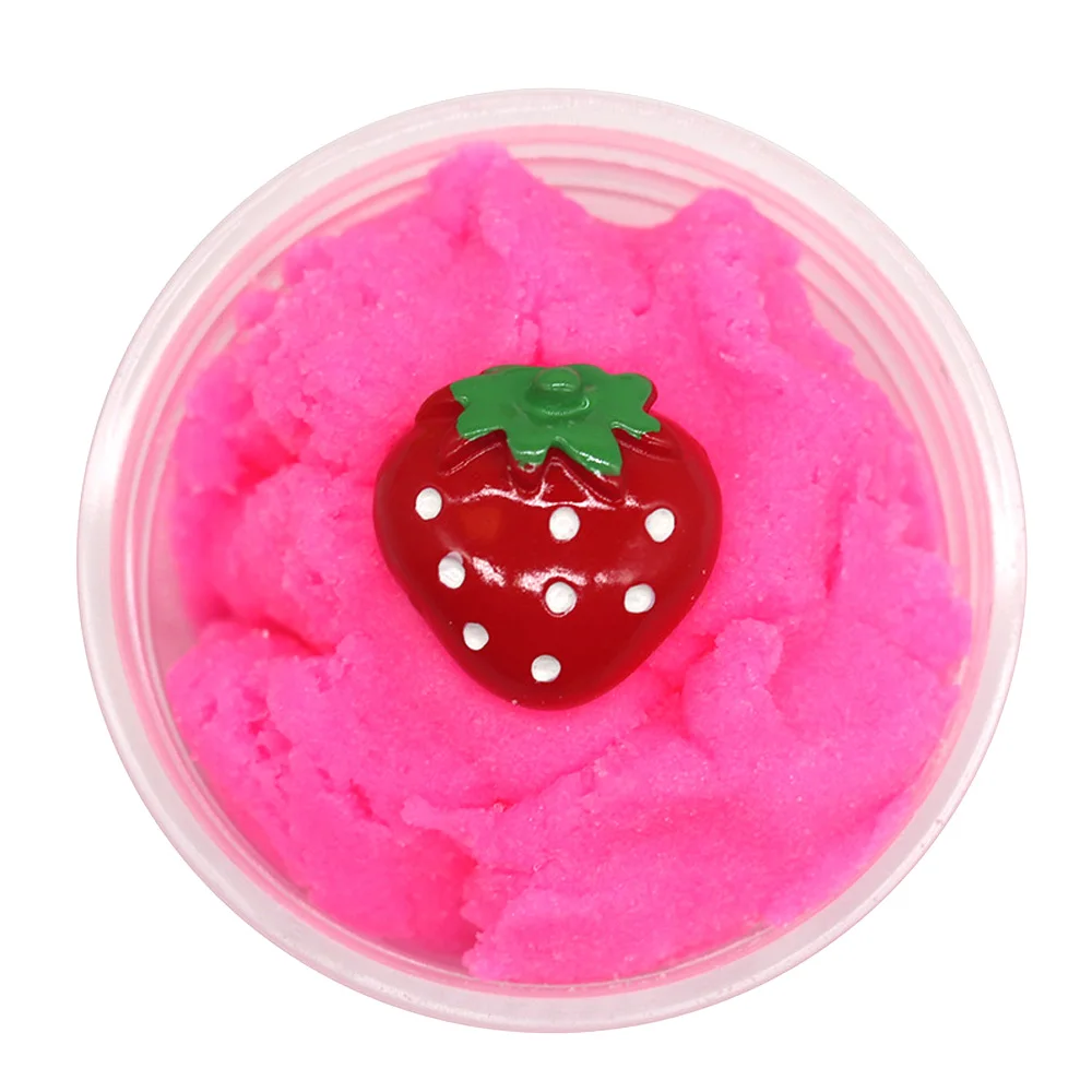 W017 Hot Selling 2023 Fruit Cotton Sand Slime Toy Soft Sand DIY Soft Sand For Kids toy Limo contenido contenido en materias text