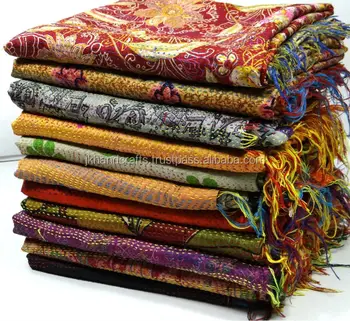 Vintage Silk Kantha Scarves