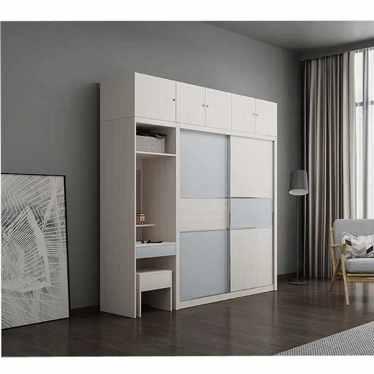 2018 hot sale modern white melamine board wardrobe for room