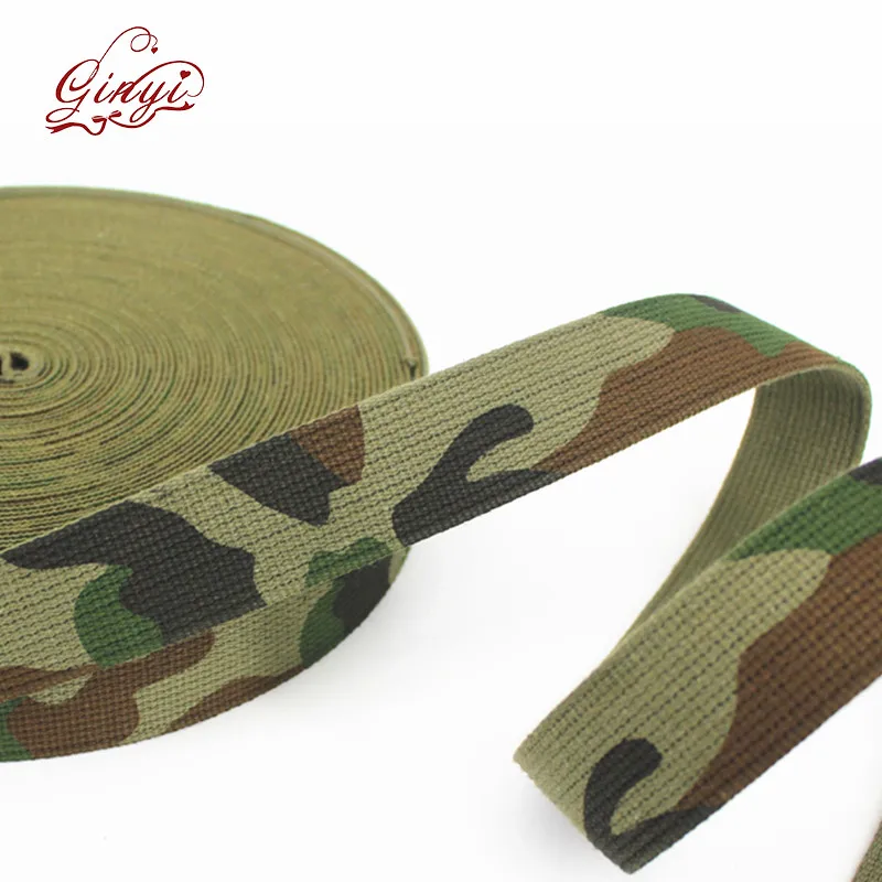 ARMY GREEN CAMOUFLAGE CAMO  1" 20mm WIDE ELASTIC WEBBING strapping strong. 