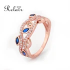 Tanzanite Ring Stone 2018 Rose Gold Pating Ring With Tanzanite Stone 2 Color CZ Silver Jewelry Display