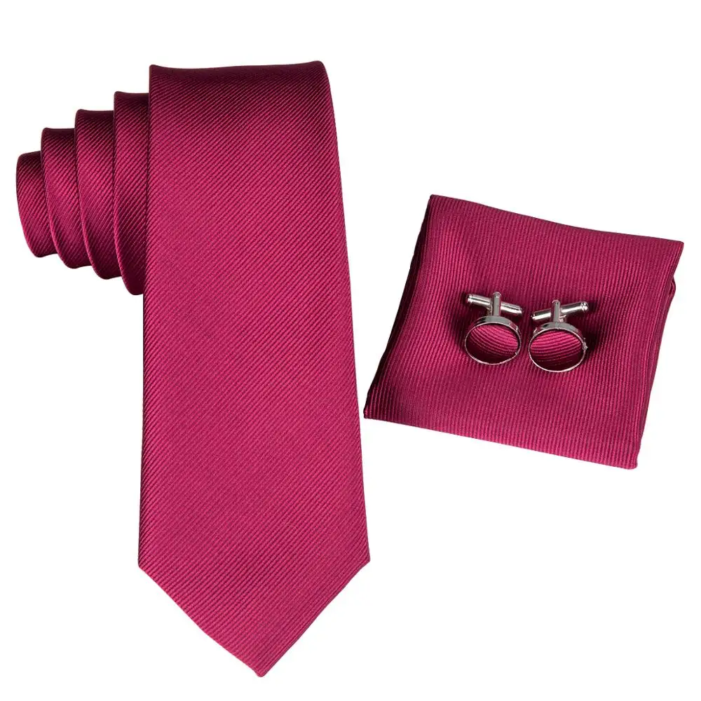 Slim corbata bordaux rojo Edel satén corbata clásica corbata Maroon burdeos