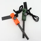 Compass Flint Fire Starter Survival Kit Flint Scraper Compass Whistle Fire Starter For Camping Hiking Bushcraft