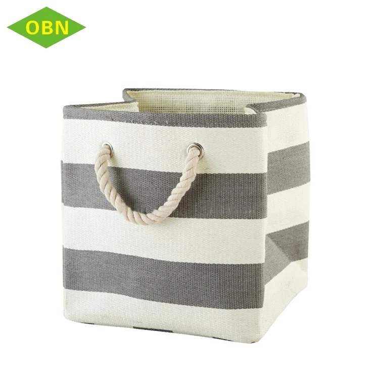 wholesale striped colored folding collapsible laundry basket