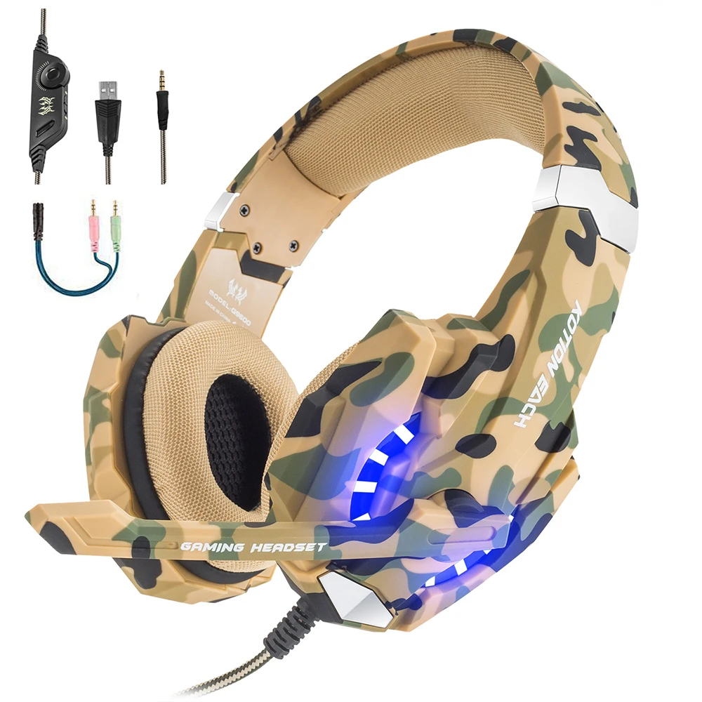 Tanzania galop Nominaal Kotion Each Camouflage G9600 Gaming Headset Noise Cancelling Wired  Headphones With Mic For Ps4 /xbox One/ Pc / Mobile Phone - Buy Gaming  Headset For Mobile Phone Games,Kotion Each G9600 Gaming Headset