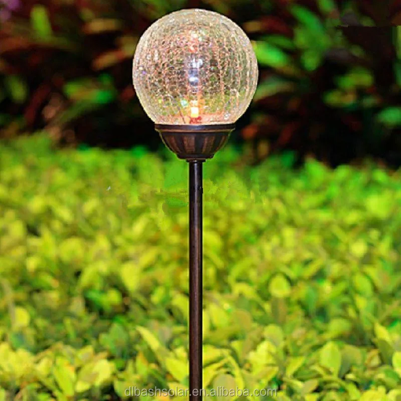 Details about   2/4Pcs LED Solar Ball Lights Waterproof Outdoor Garden Crackle Globe Stake Lamps 