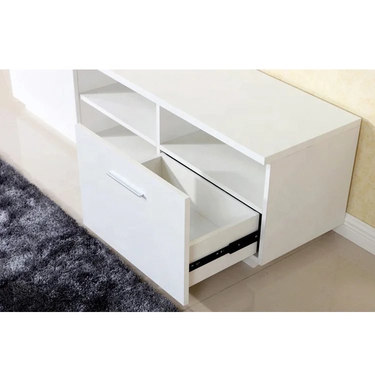 Evergreen Home Furniture living room white Color home made White Color tv stand Unit Table