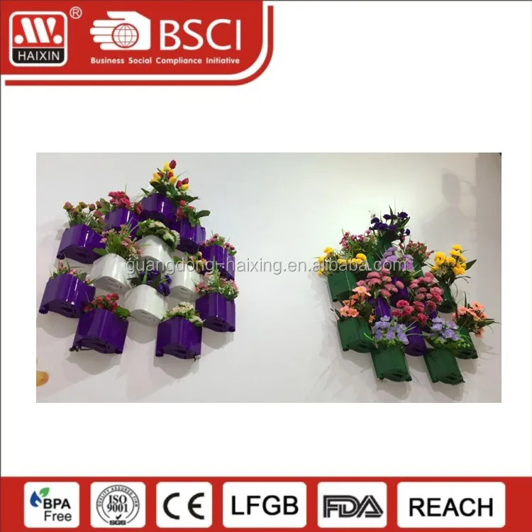 Wholesale small plastic decorative balcony and wall mounted flower stand pots