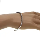 Wrist Bracelet Bangle Woman Fashion 2021 Newest Bangle With Cz Paved Open Bracelet With Silver Plated Women Wrist Adjustable Cuff