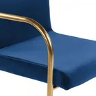 Back Legs Modern Design With Blue Fabric Cover Back And Seat Gold Plated Legs