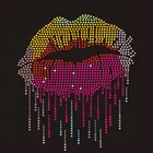 Bling Colorful Lip Rhinestone Iron On Transfer Motif Wholesale