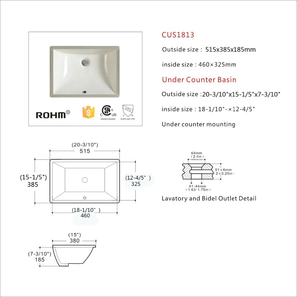 CUS1813-Ivory Hot sale ceramic ivory sink bone color ceramic basin manufacture