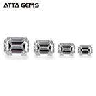 White Laboratory Synthetic Emerald Synthetic Lab Created 0.8 Carat Octagon Emerald Cut White Moissanite