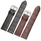 Leather Strap Put Your Logo On Black Brown Genuine Leather Strap Watch Band 22mm