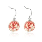 2022 New design fashion drop resin export earrings with real dry pressed flower inside,customized designs are accepted