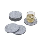 Holder High Quality Grey Laser Cut Felt Cup Coaster Round Felt Coasters For Drinks With Holder