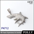 Diamond Name Design Pendant 925 Silver Gold Shark Shape 3d Rap Men Wear Diamond Iced Out Pendant