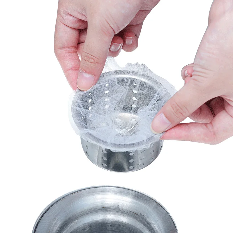 Z835 100pcs / pack Sink Drain Hole Trash Strainer Mesh Disposable Garbage Bag Bathroom Kitchen Waste Bin Filter