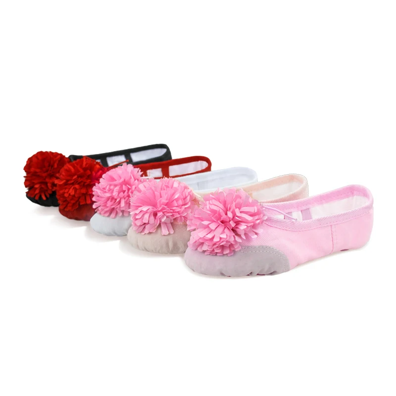 Toddler Girls Flower Split Sole Ballet Dance Shoes
