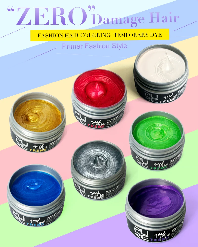 Guangzhou Factory Hair Care Products Hair Color Temporary Hair Color Wax 7  Colors For Your Choose - Buy Hair Color Wax,Temporary Hair Coloring,Dye  Hair Wax Product on 