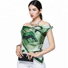Free Sample No MOQ Factory Manufacturing Fashion Custom Digital Printed Silk Scarves