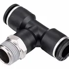 Male Connecting Fitting Push To Connect Metric Inch Size Male Branch Tee Pneumatic 1 Touch Fitting By NBPT