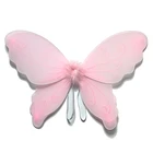 Wings Light Pink Color Glitter Printing Nylon Butterfly Wings Decoration