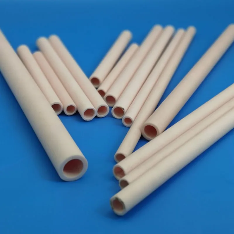 100mm L Temperature resistant  Alumina ceramic tube insulating pipe 6mm-18mm ID 