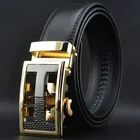 Belt Leather Men Designer Belt Wenzhou Wholesale Custom Belt Men Leather Genuine Ratchet With Golden Hollow Buckle