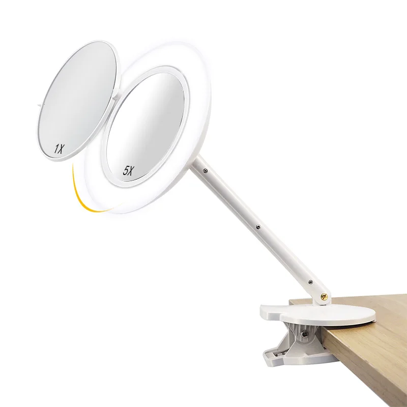 clip on lighted makeup mirror