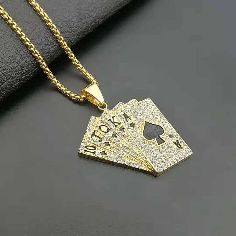 Stainless Steel Poker Pendant 