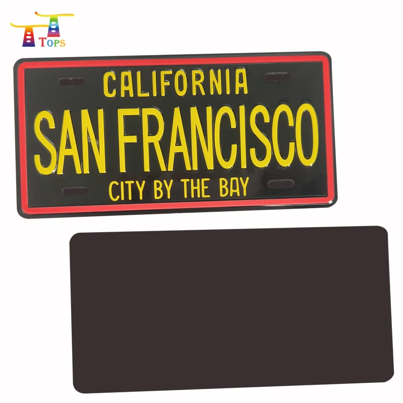 USA California San Francisco Fridge Magnet Tin Sign License Plate 