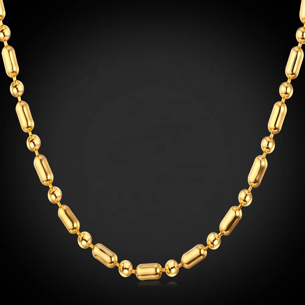 18k Gold Plated Bead Link Chain 14k 