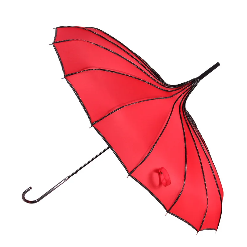 Z866  Creative Design Black And White Striped Golf Umbrella Long-handled Straight Pagoda Umbrella
