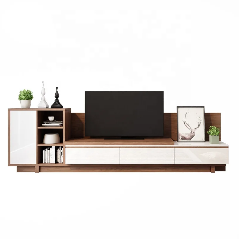 Hot Sale Living Room Furniture MDF High Gloss Storage Sectional Modern TV Stand Wood Cabinet